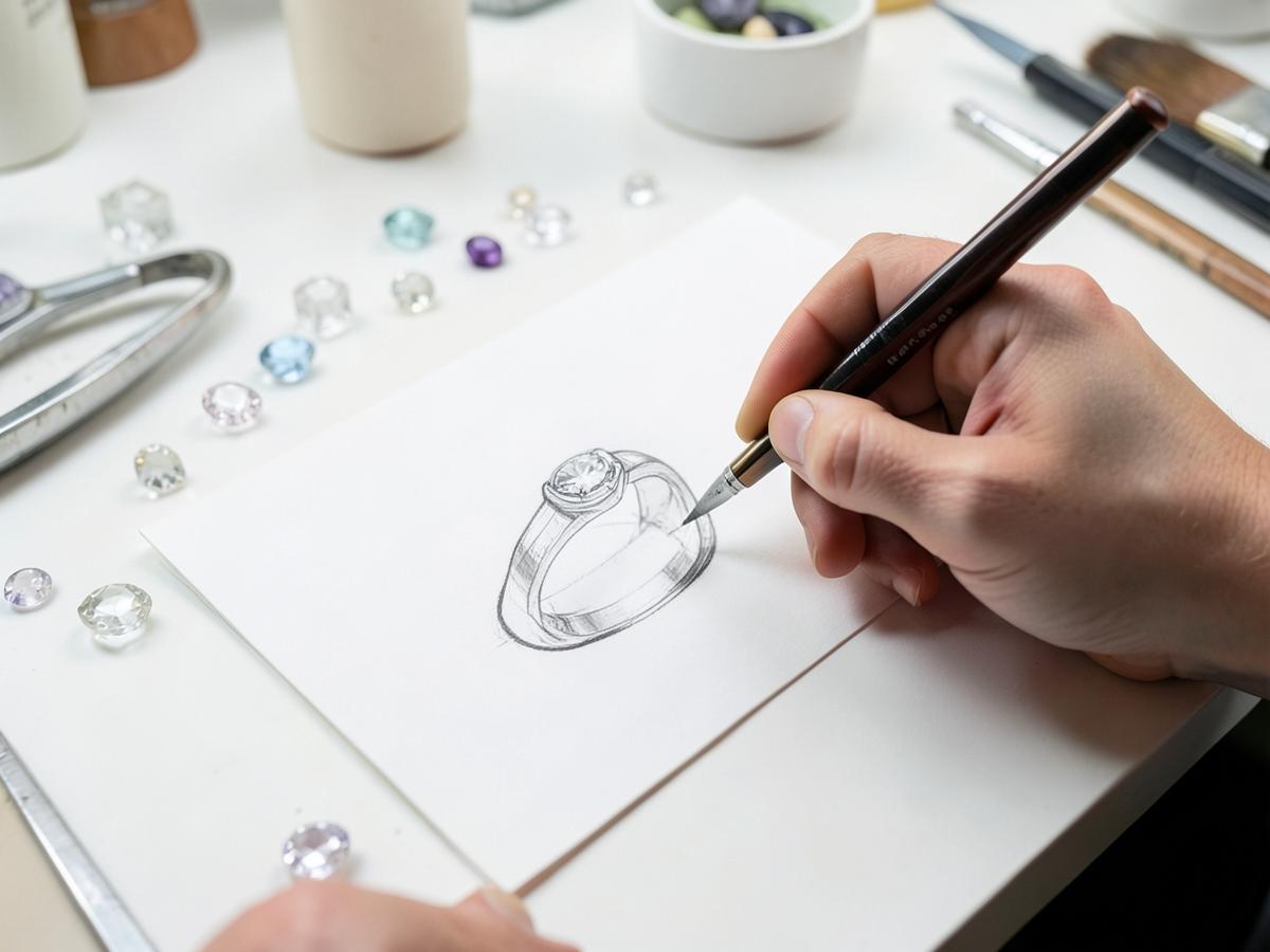 Custom jewellery being crafted